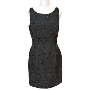 Carmen Marc Valvo Dress & Bolero Set Women's Size 10 Black Embellished Cocktail